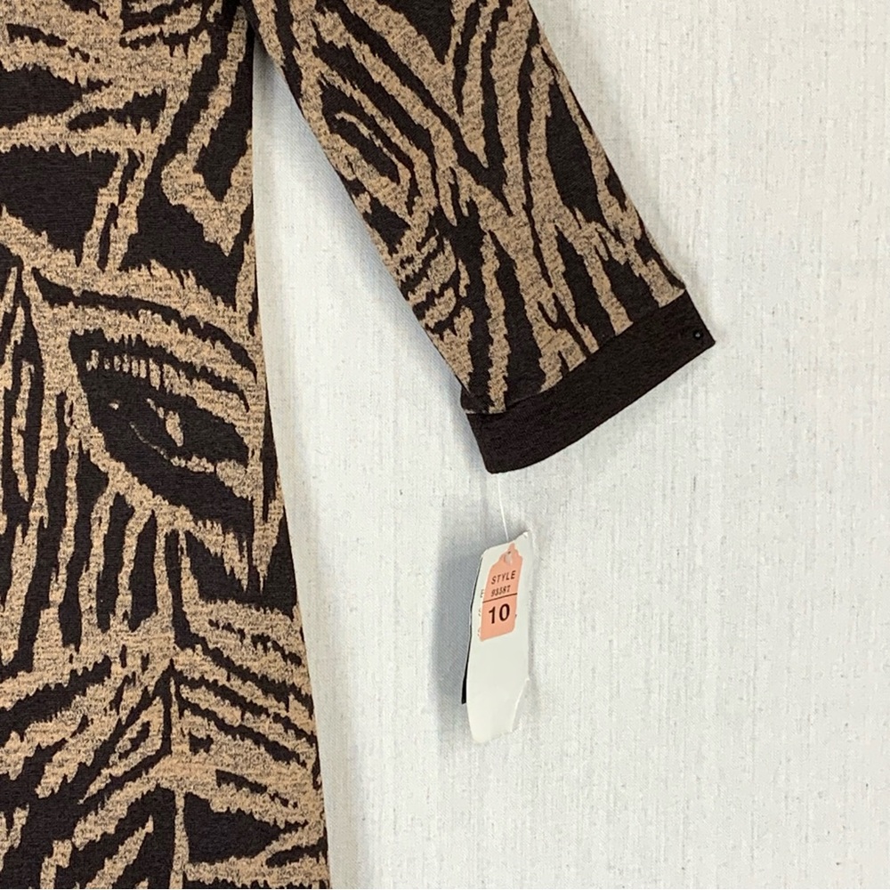 Sandra Darren~NWT~Women's Retro Geometric‎ Print Knit Sweater Midi Dress~Sz 10 - Picture 6 of 15